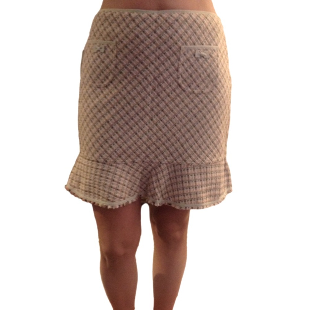 Elie Tahari Tweed Woolblend Riffle Skirt